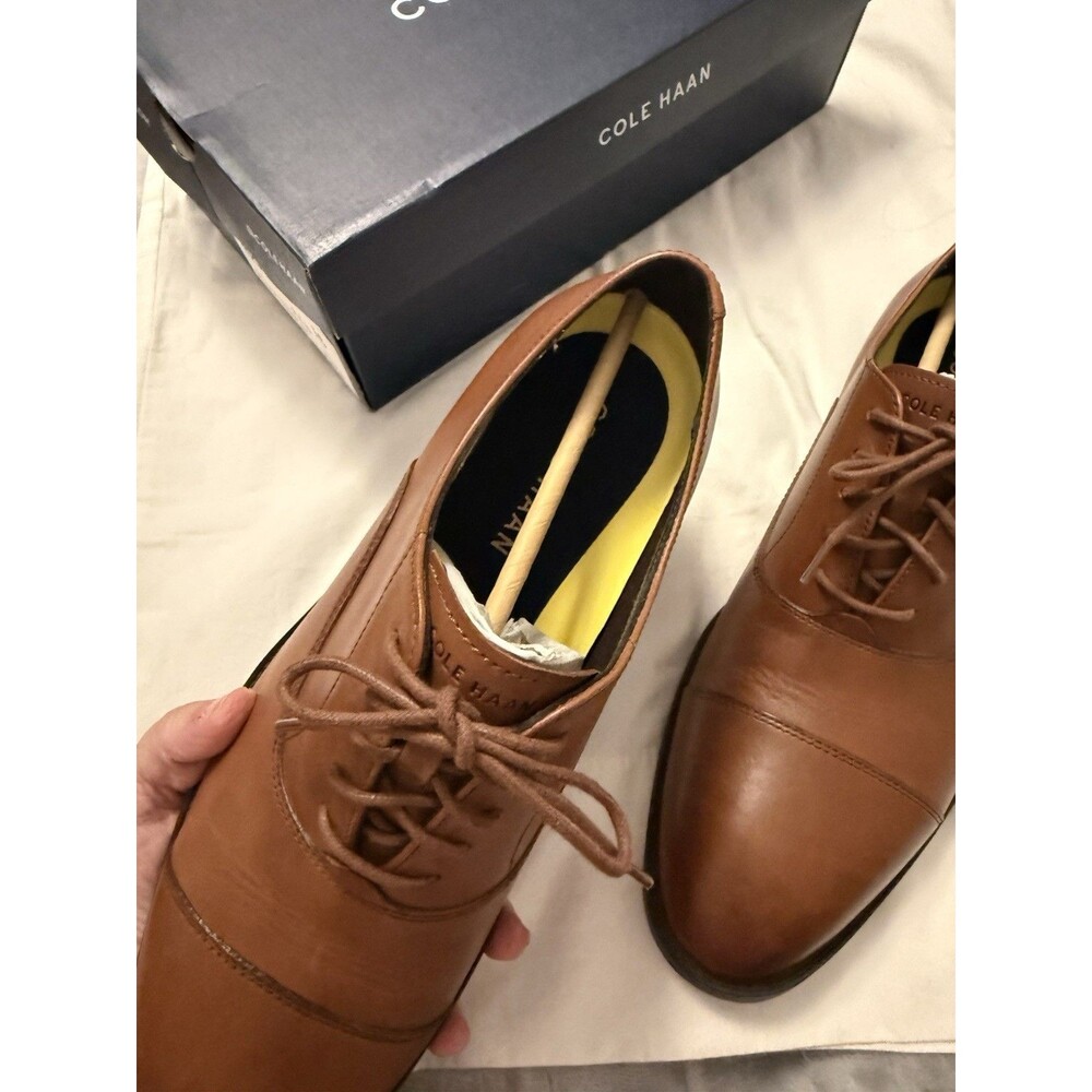 NWOT Cole Haan Hawthorne Cap Toe Oxford Size US 9.5 Men’s Leather Dress Shoe - Picture 3 of 5